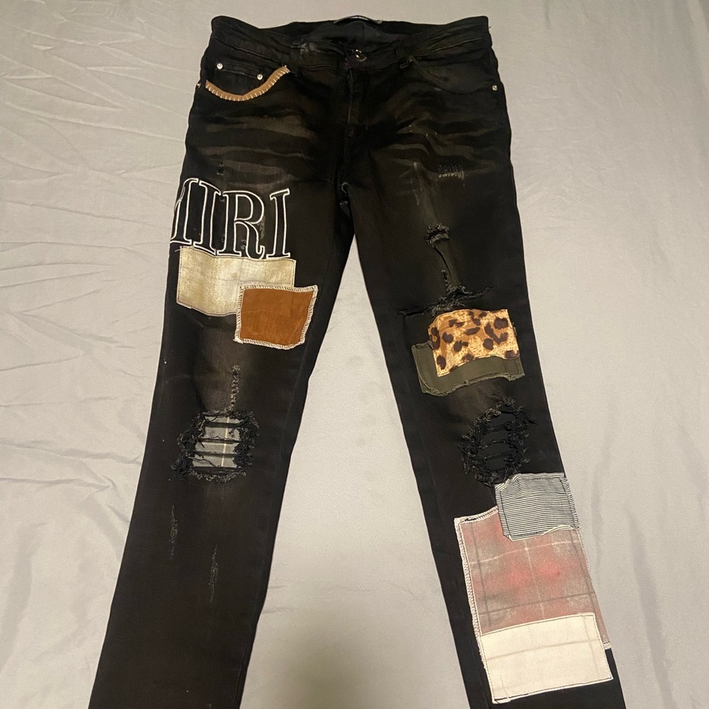 Amiri Skinny Patchwork Jeans